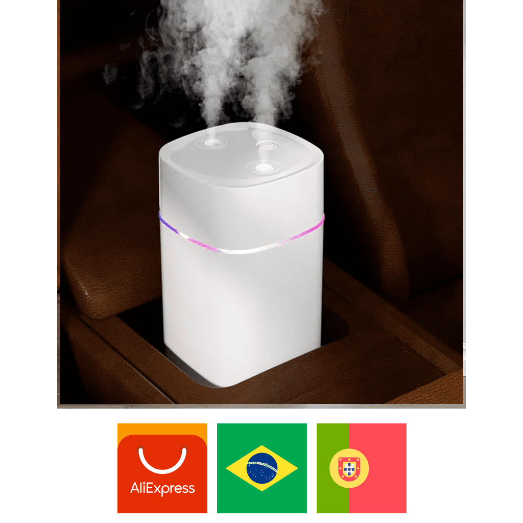 Comprar Umidificador De Ar RGB com Bico Duplo Portátil Aliexpress Brasil Portugal Gaszed